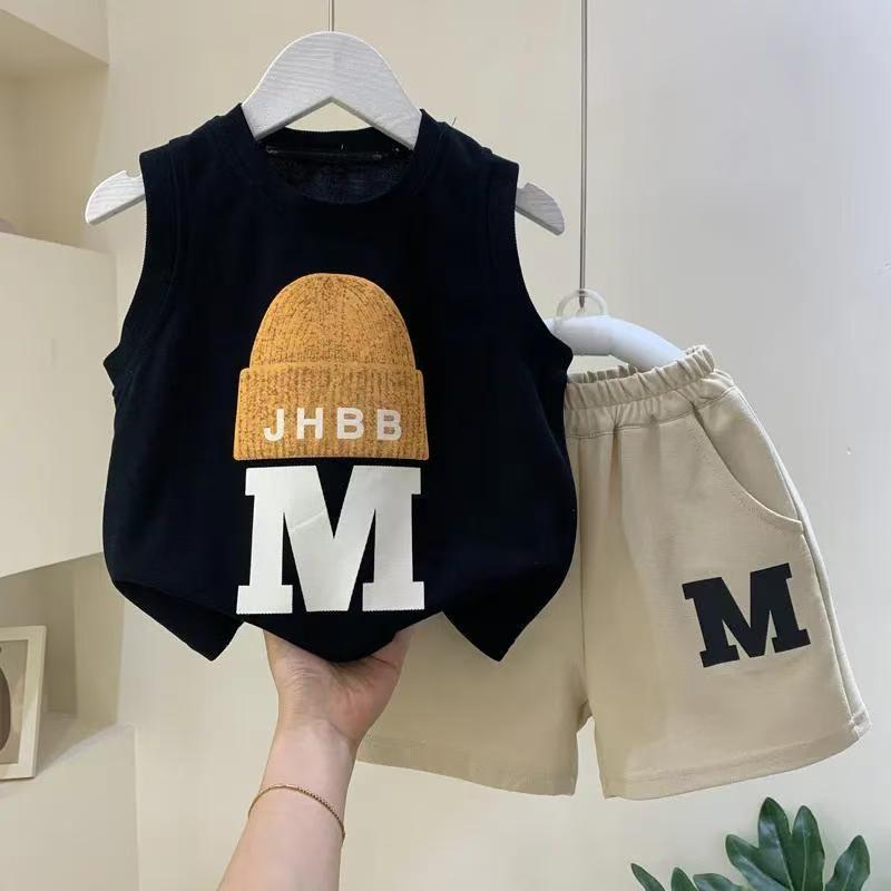 Boys vest shorts two pieces sets girls multi-pattern summer baby kids wear cotton cartoon suit