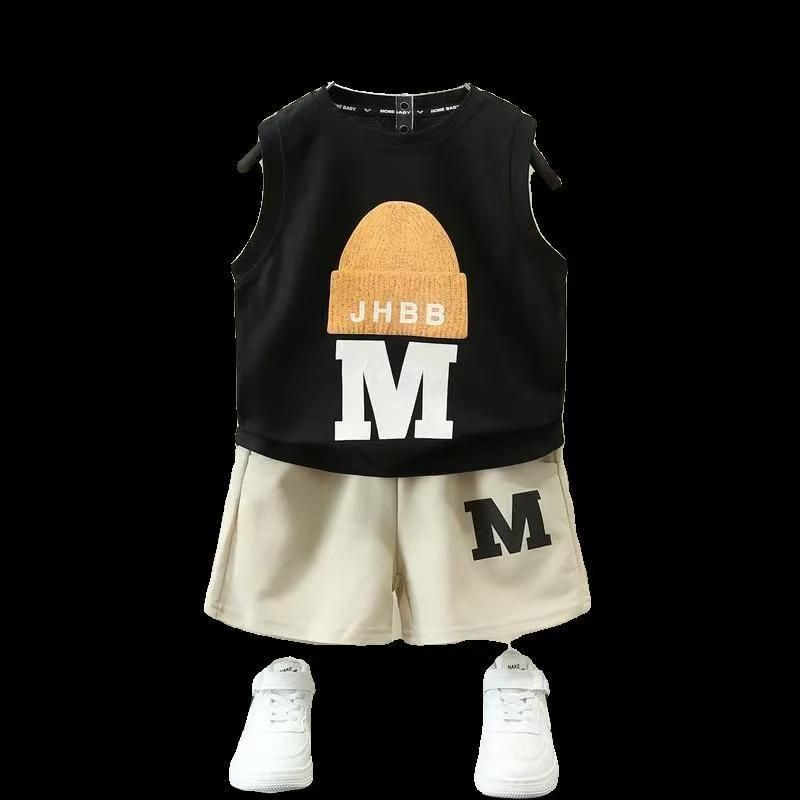 Boys vest shorts two pieces sets girls multi-pattern summer baby kids wear cotton cartoon suit