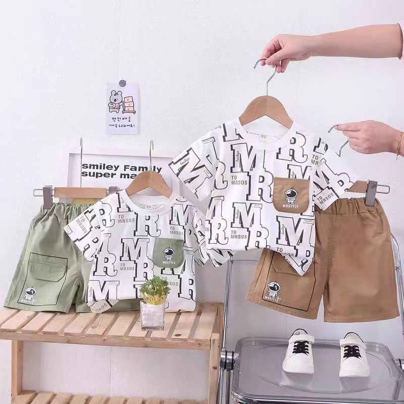 BibiCola Baby boys clothes fashion summer boys clothing set cotton T-shirt + shorts 2pcs outfits children clothes for 1-5Y