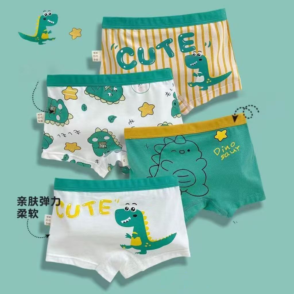4 PCS Children's cotton underwear boys boxer briefs underwear corners boys in big boy shorts