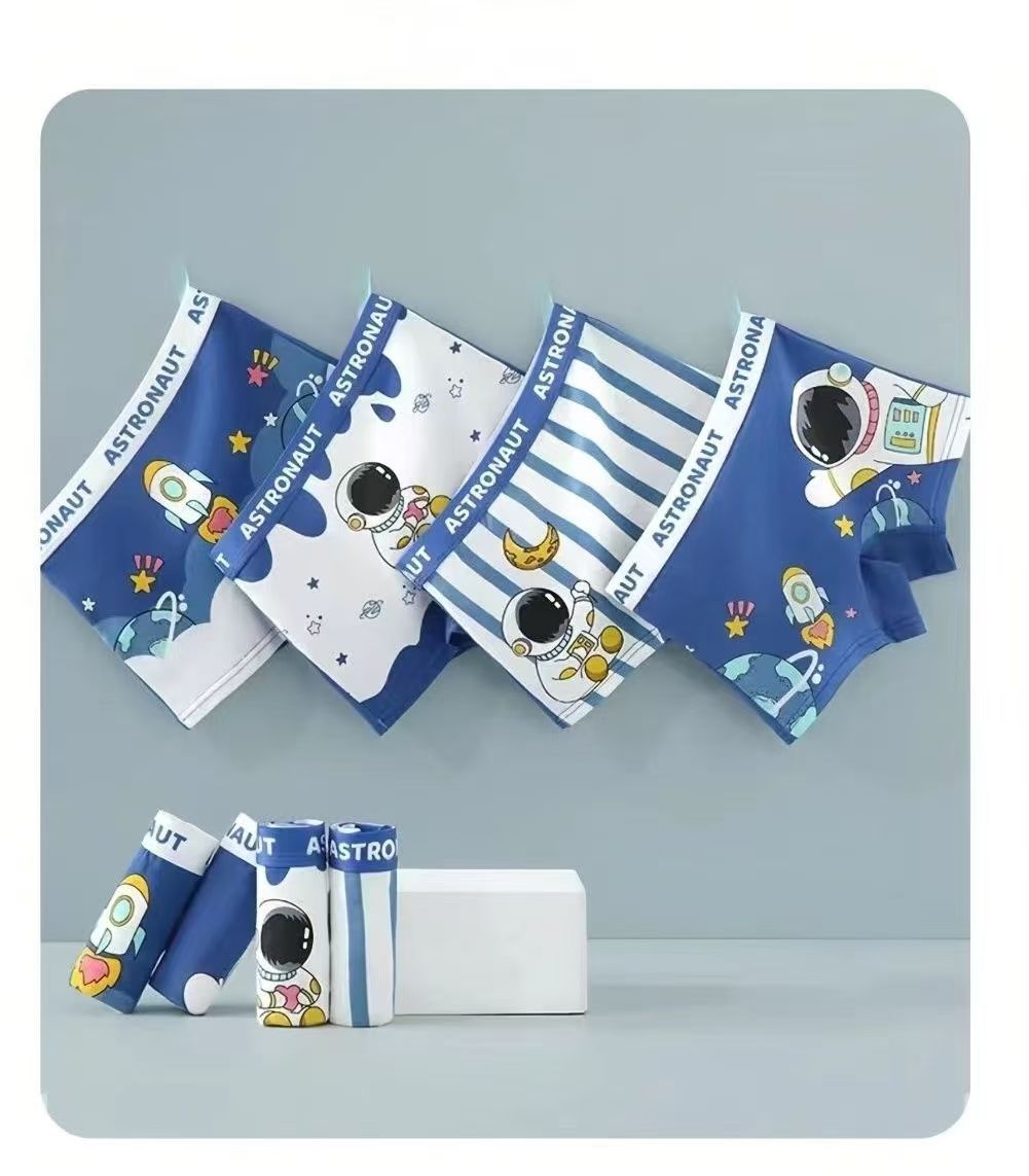 4 PCS Children's cotton underwear boys boxer briefs underwear corners boys in big boy shorts