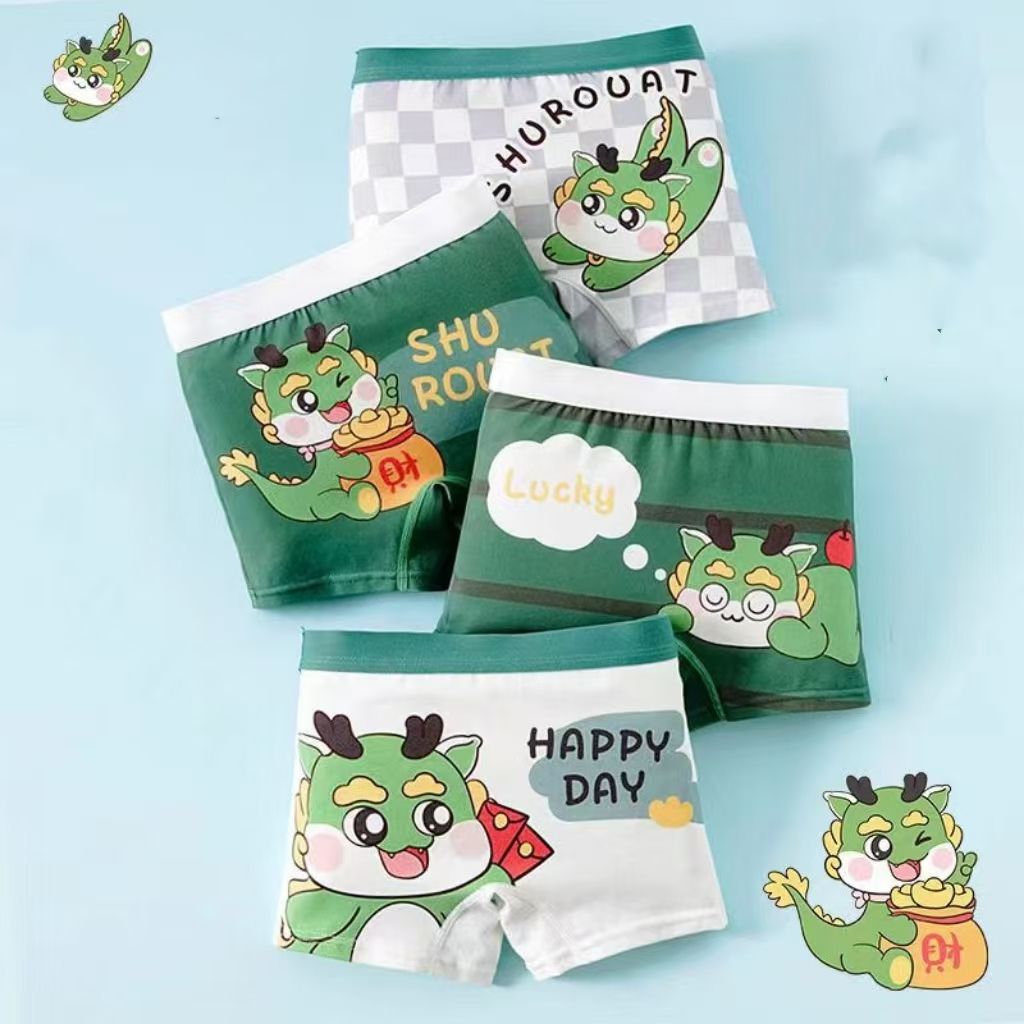 4 PCS Children's cotton underwear boys boxer briefs underwear corners boys in big boy shorts