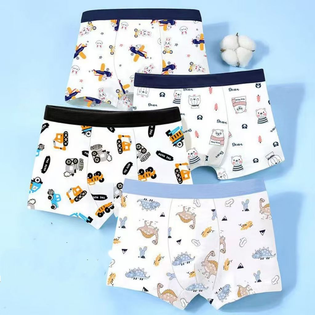 4 PCS Children's cotton underwear boys boxer briefs underwear corners boys in big boy shorts