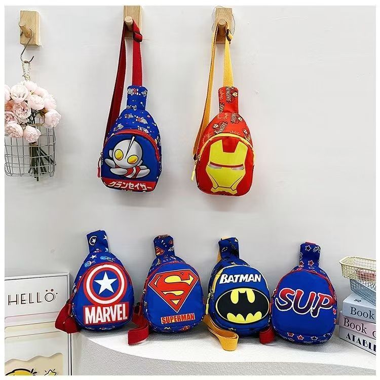 Children's cartoon new crossbody bag handsome backpack for babies going out cute shoulder bag chest bag change boys shoulder bag