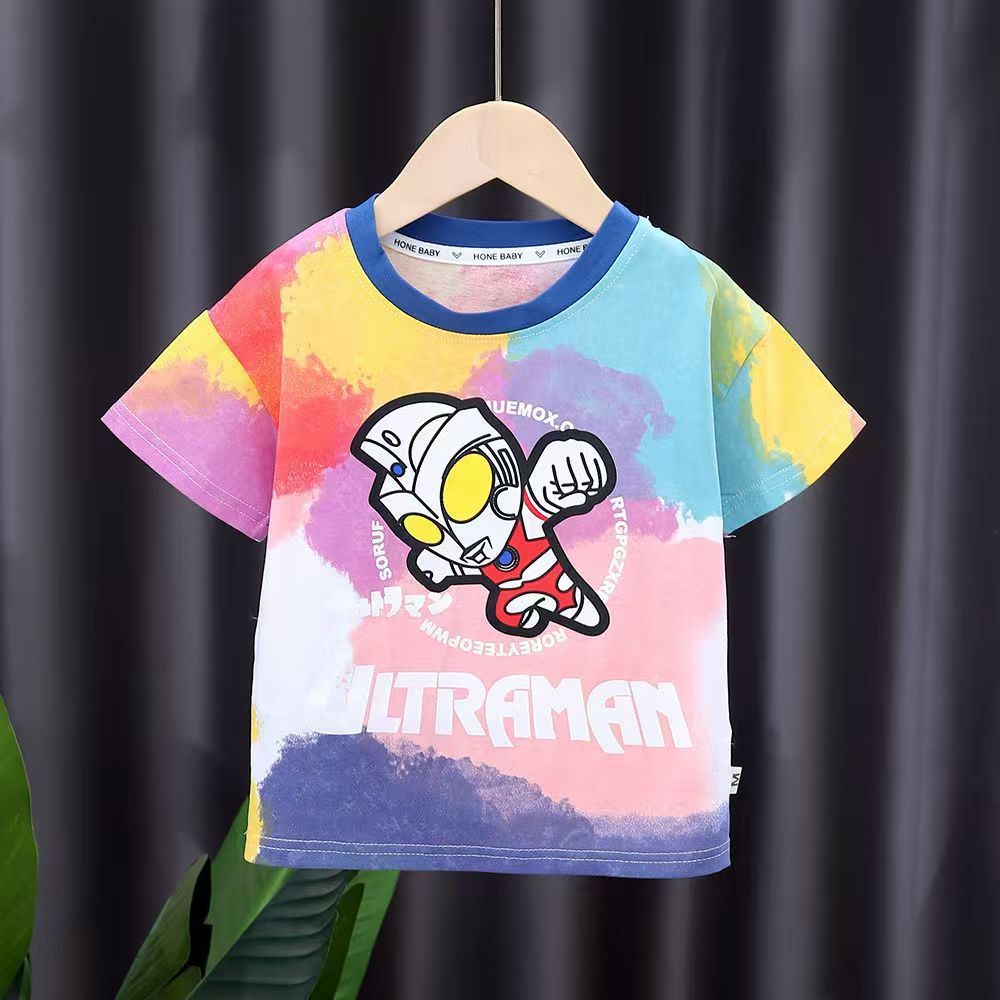 2pcs/set  Ultraman Boys' Summer New Short Sleeve Set Baby Boys Summer Clothing Sets Children Cotton T-shirt+pants
