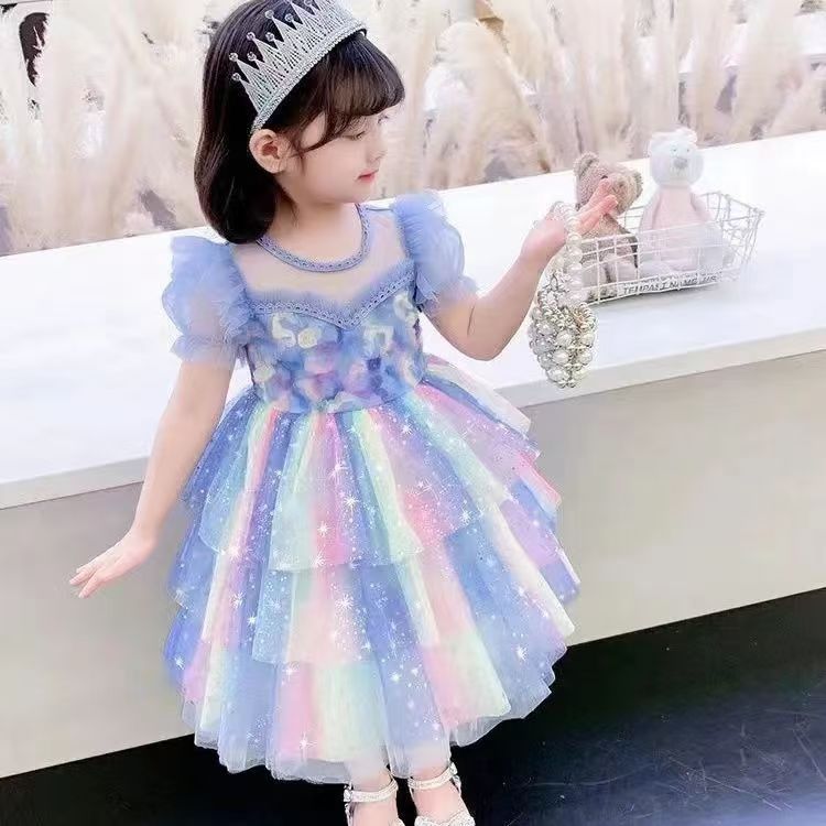 Newborn Baby Flower Dress New Summer Cute Baby Girl Clothes Tulle Lace Baby Christmas Party Dress