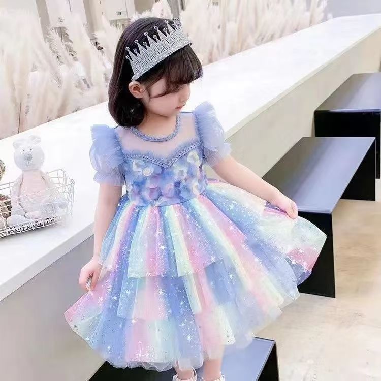 Newborn Baby Flower Dress New Summer Cute Baby Girl Clothes Tulle Lace Baby Christmas Party Dress