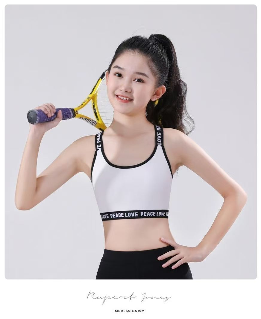 （2 PCS）Girl's Bra Brassiere Sport Student Lingerie Maiden Teenager Girls Children Underwear Underclothes Girl Bralette