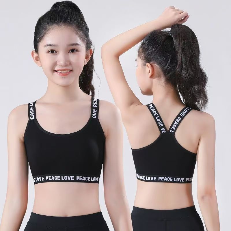 （2 PCS）Girl's Bra Brassiere Sport Student Lingerie Maiden Teenager Girls Children Underwear Underclothes Girl Bralette