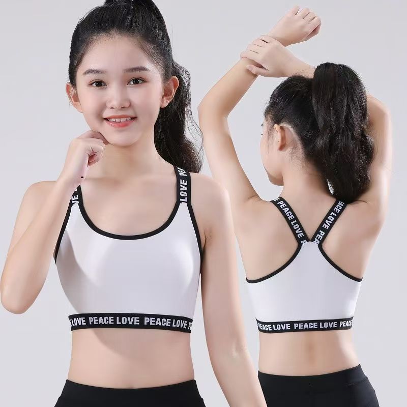 （2 PCS）Girl's Bra Brassiere Sport Student Lingerie Maiden Teenager Girls Children Underwear Underclothes Girl Bralette