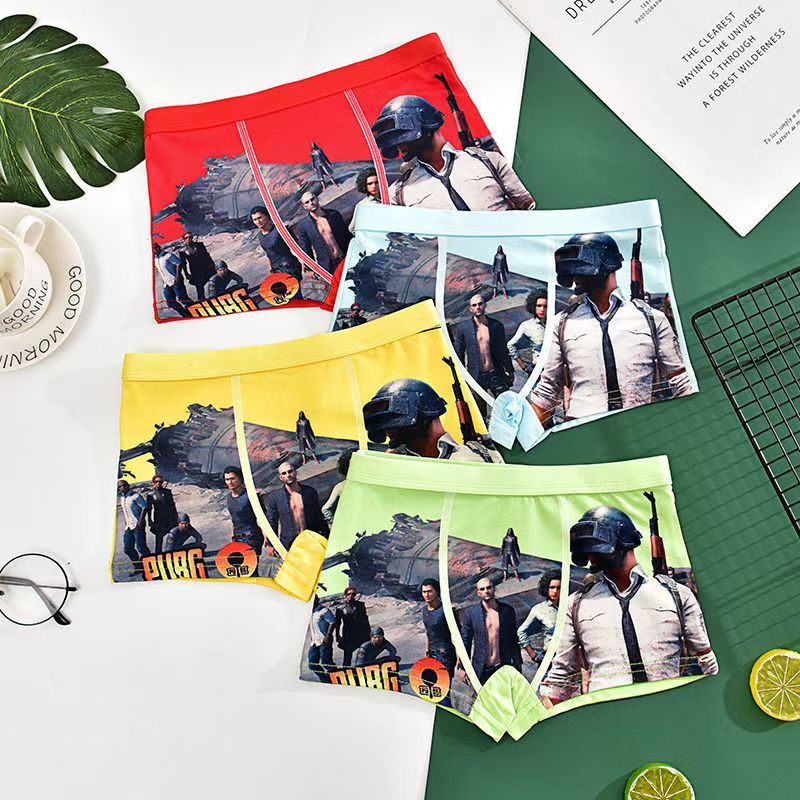 4pcs Boys cute cartoon print cotton underwear kids baby boxer briefs