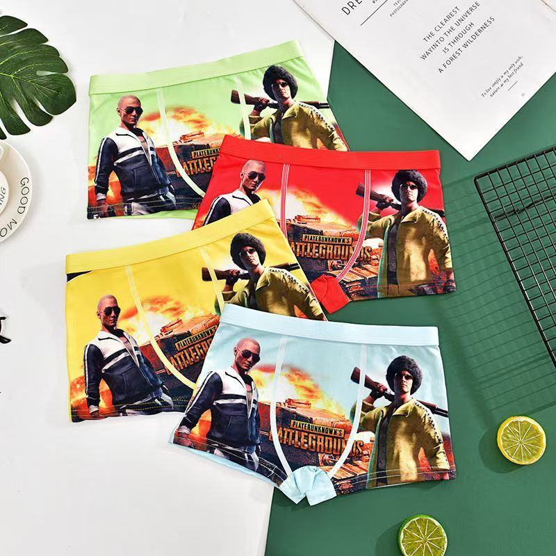 4pcs Boys cute cartoon print cotton underwear kids baby boxer briefs