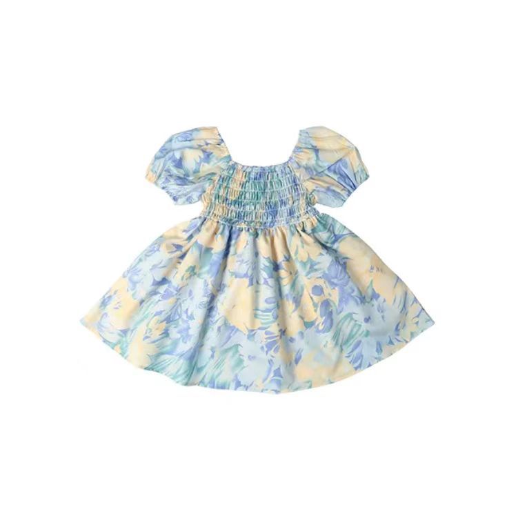 Mother daughter dresses Family matching Clothes Women Kids Girl  floral dress  fashion hot Sale