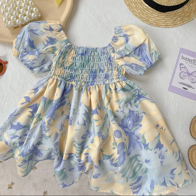 Mother daughter dresses Family matching Clothes Women Kids Girl  floral dress  fashion hot Sale