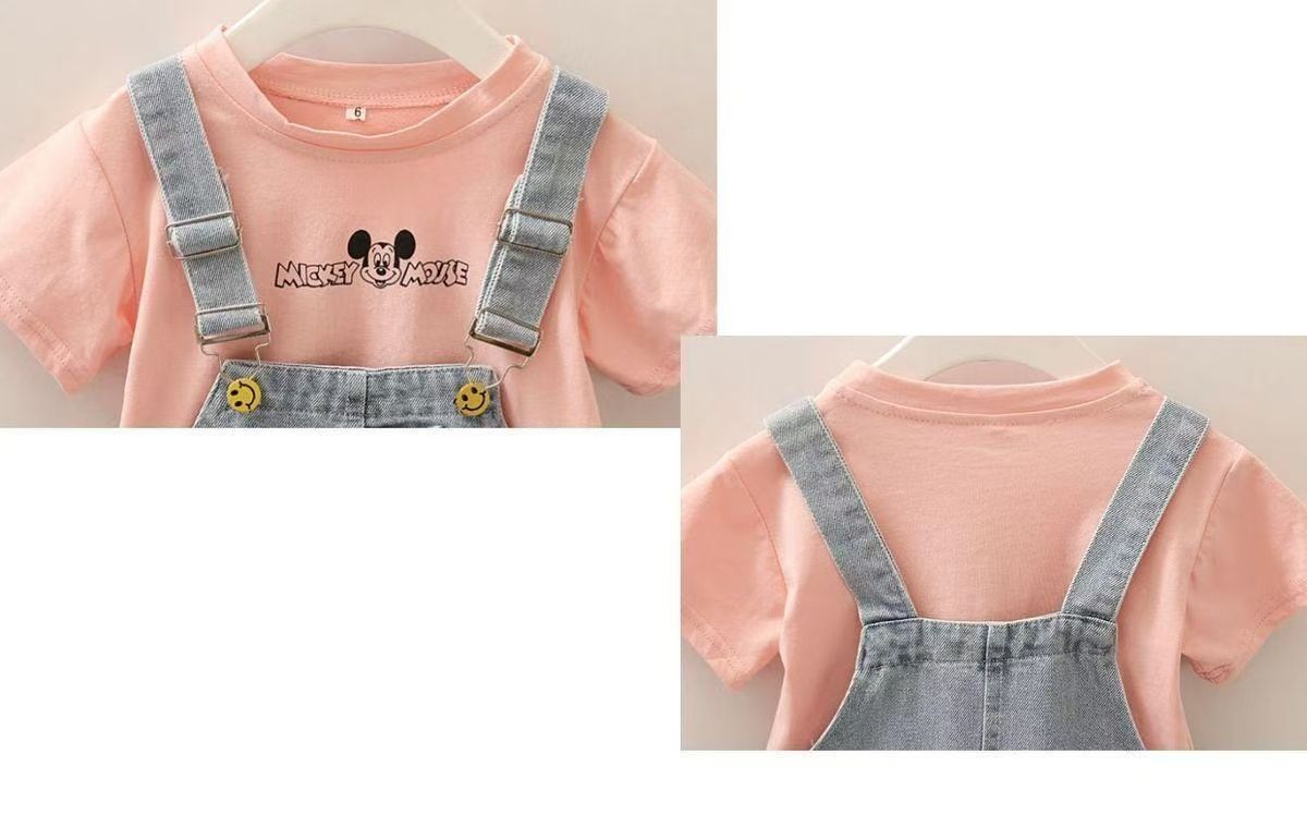 Children Dresses For Girls Denim Dress Summer Strapless Dress Pattern Girls Clothing Short Sleeve Child Clothes Denim T-Shirts