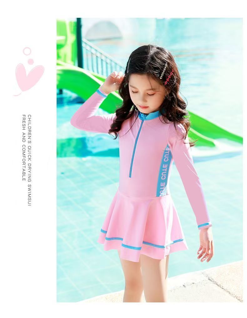 Children's swimsuits, girls' one piece swimsuits, older children's babies, conservative girls, student swimsuits