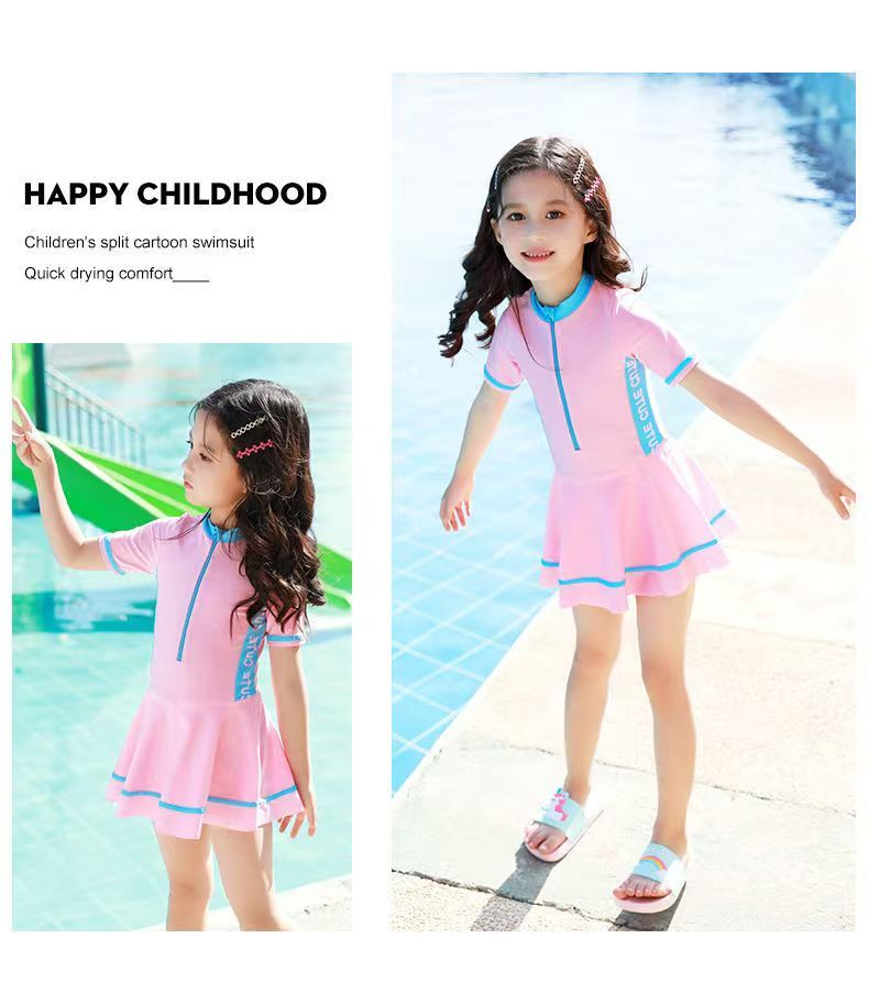 Children's swimsuits, girls' one piece swimsuits, older children's babies, conservative girls, student swimsuits