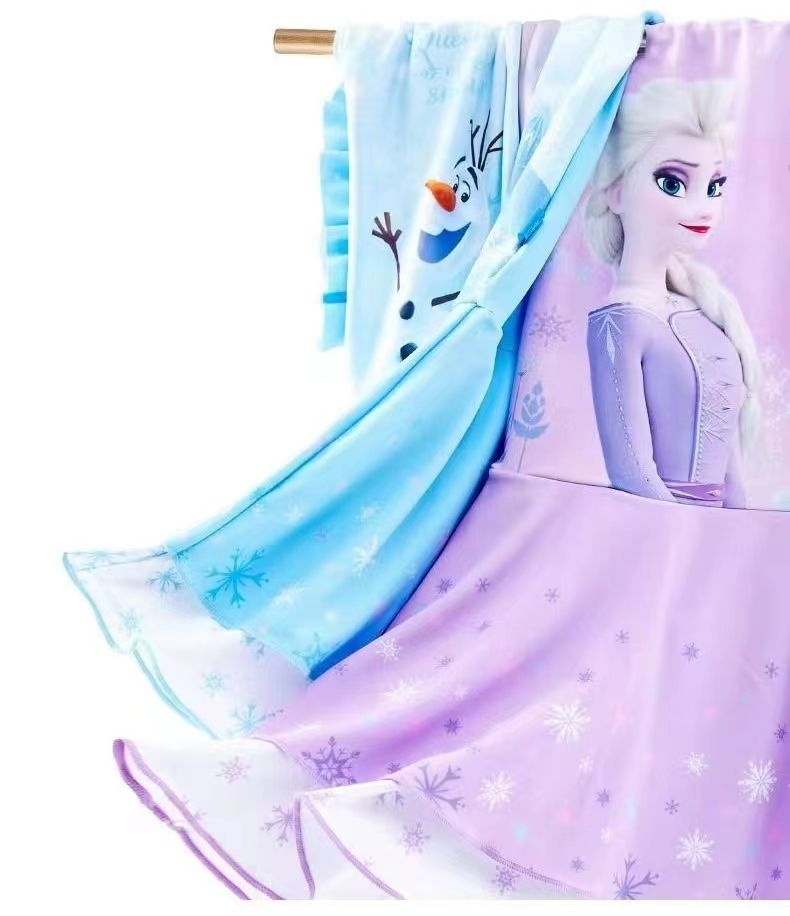 Children's Elsa swimsuit, girls' one-piece cute medium sized children's Elsa princess, girls' swimming outfit
