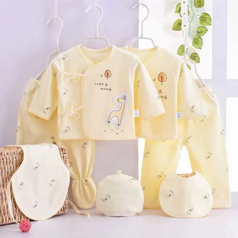 7 Pieces Autumn Newborn Clothing Fashion Cotton Infant Underwear Baby Boys Girls Suits Set Clothes for 0-4M