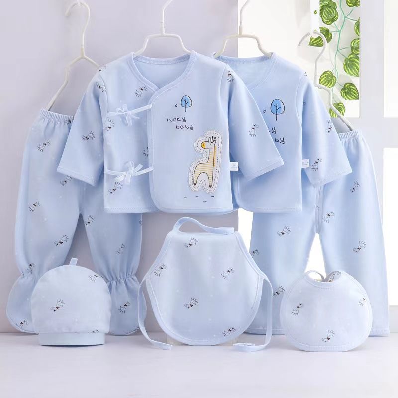 7 Pieces Autumn Newborn Clothing Fashion Cotton Infant Underwear Baby Boys Girls Suits Set Clothes for 0-4M