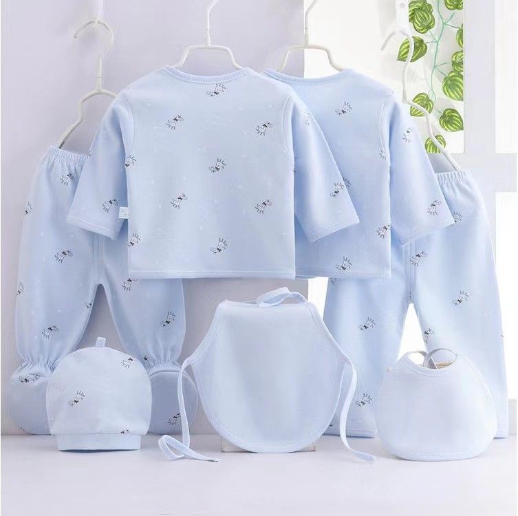 7 Pieces Autumn Newborn Clothing Fashion Cotton Infant Underwear Baby Boys Girls Suits Set Clothes for 0-4M