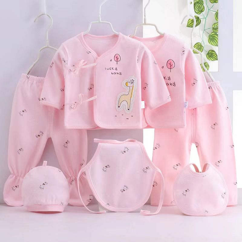 7 Pieces Autumn Newborn Clothing Fashion Cotton Infant Underwear Baby Boys Girls Suits Set Clothes for 0-4M