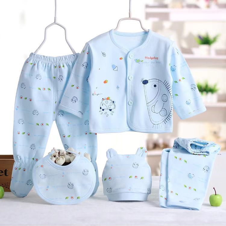 5PCS/set Newborn Baby Boy Girl Clothing Set 0-3 Months 100% Cotton Cartoon Animal Underwear New Born Babies Clothes Homewear