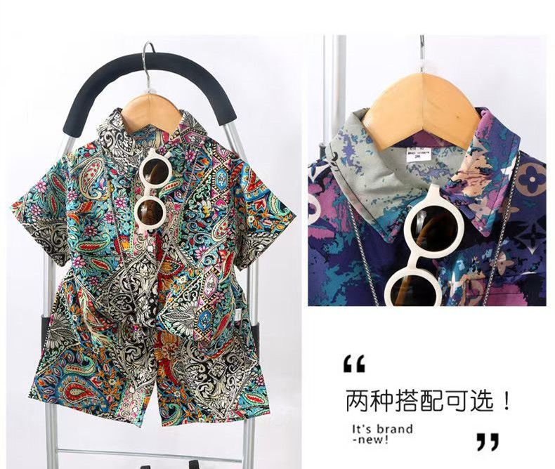 Children's Suit New Boys Summer Clothes Baby Short Sleeve Shorts Shirt Loose 2-piece Set Children's Sets