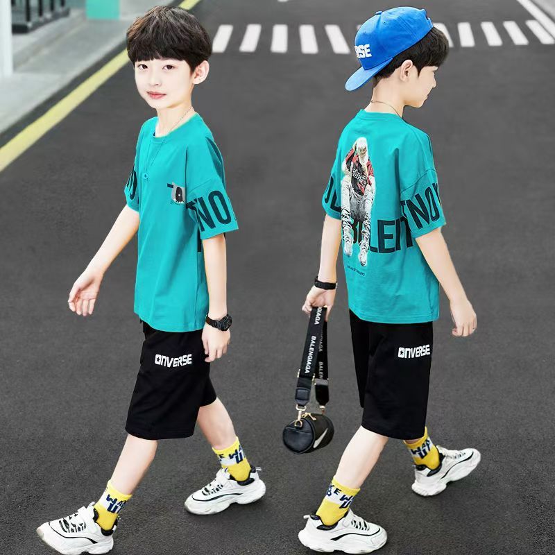 Boys Clothing Sets Summer Casual Outfit T-shirt + Pants Boys Clothes Children Clothing Suit Kids Tracksuit Teen 6 8 9 10 12 Year