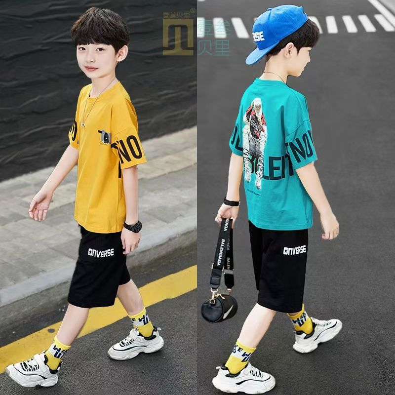 Boys Clothing Sets Summer Casual Outfit T-shirt + Pants Boys Clothes Children Clothing Suit Kids Tracksuit Teen 6 8 9 10 12 Year