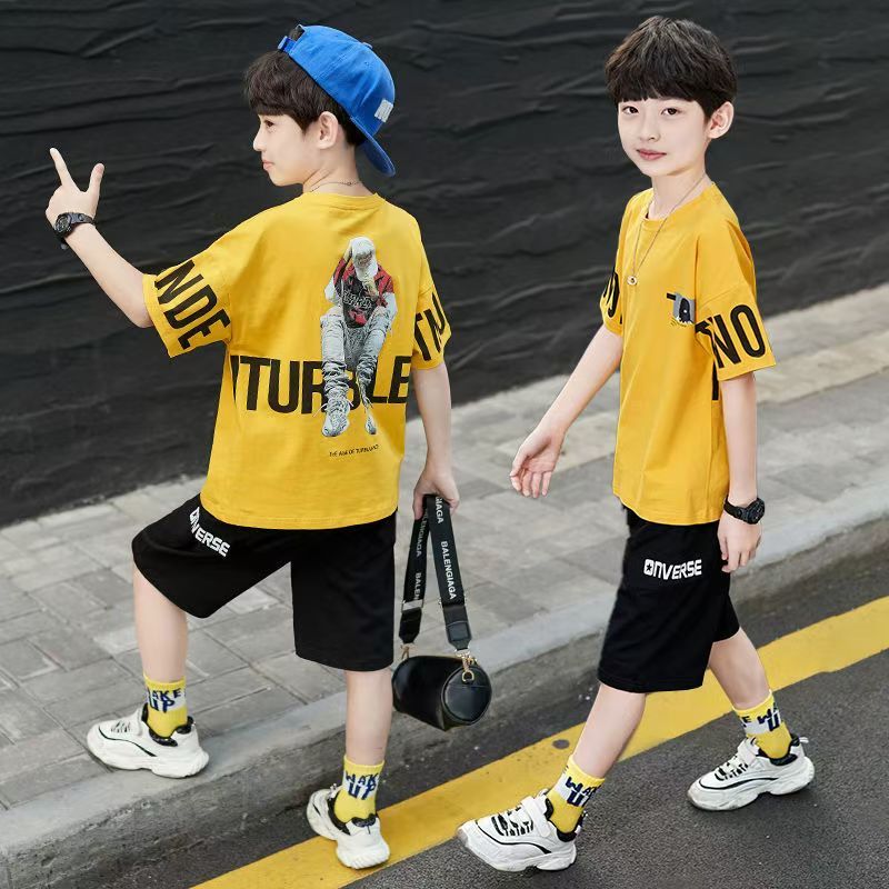 Boys Clothing Sets Summer Casual Outfit T-shirt + Pants Boys Clothes Children Clothing Suit Kids Tracksuit Teen 6 8 9 10 12 Year