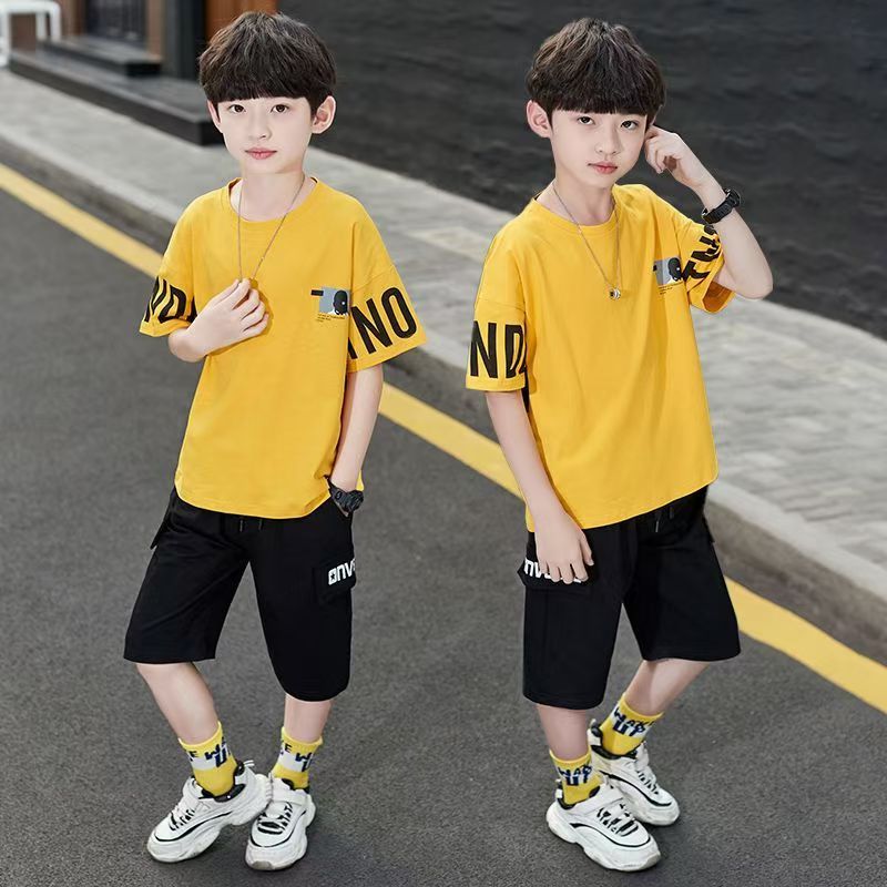Boys Clothing Sets Summer Casual Outfit T-shirt + Pants Boys Clothes Children Clothing Suit Kids Tracksuit Teen 6 8 9 10 12 Year
