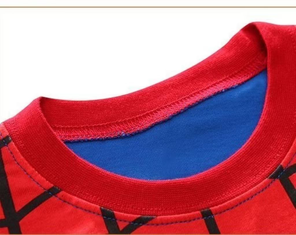 Summer Marvel Cartoon Iron Batman Captain America Short Underwear Spider Man Children's Short Sleeve+Pants Set