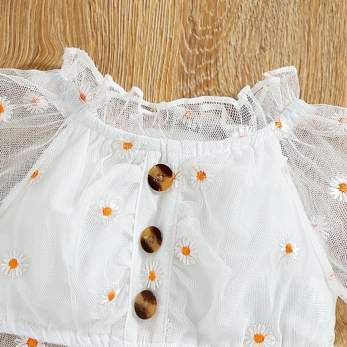 Girls' suit baby small chrysanthemum short-sleeved top denim short skirt two-piece summer dress new fashion princess