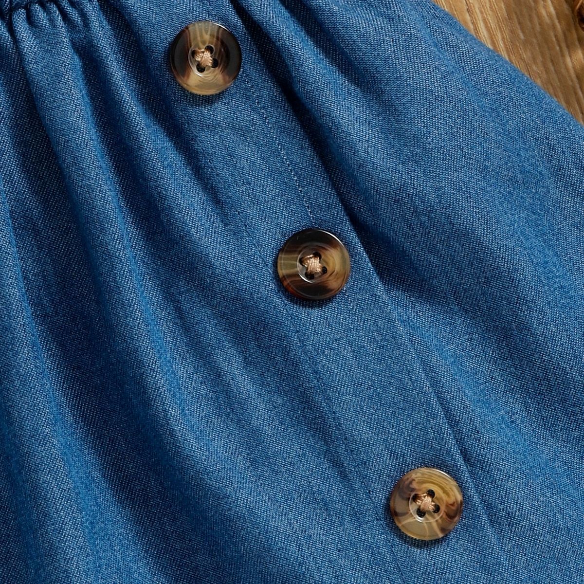 Girls' suit baby small chrysanthemum short-sleeved top denim short skirt two-piece summer dress new fashion princess
