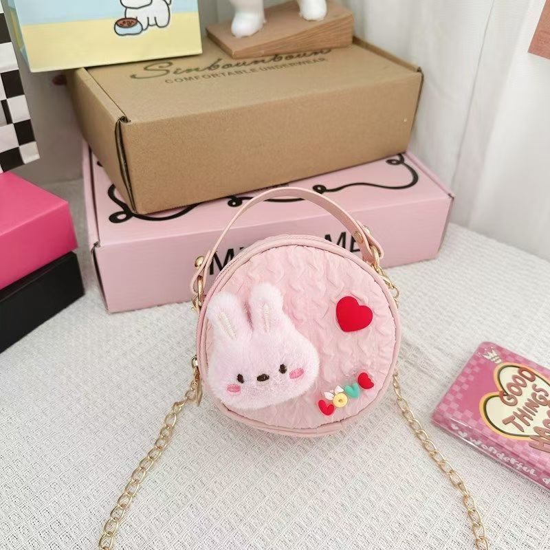 Children's Chain Bag Princess Fashion Flowers Small Round Bag Hand Bag Mini Cute Girl Messenger Bag