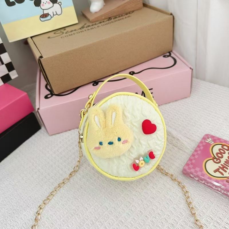 Children's Chain Bag Princess Fashion Flowers Small Round Bag Hand Bag Mini Cute Girl Messenger Bag