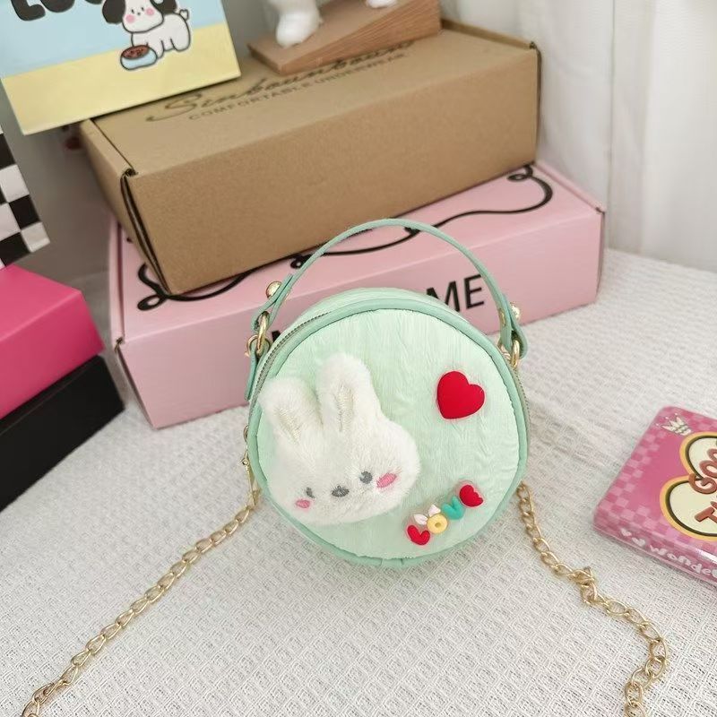 Children's Chain Bag Princess Fashion Flowers Small Round Bag Hand Bag Mini Cute Girl Messenger Bag