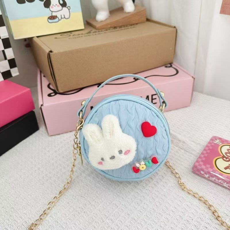Children's Chain Bag Princess Fashion Flowers Small Round Bag Hand Bag Mini Cute Girl Messenger Bag