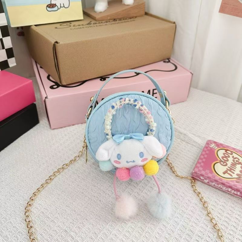 Children's Chain Bag Princess Fashion Flowers Small Round Bag Hand Bag Mini Cute Girl Messenger Bag