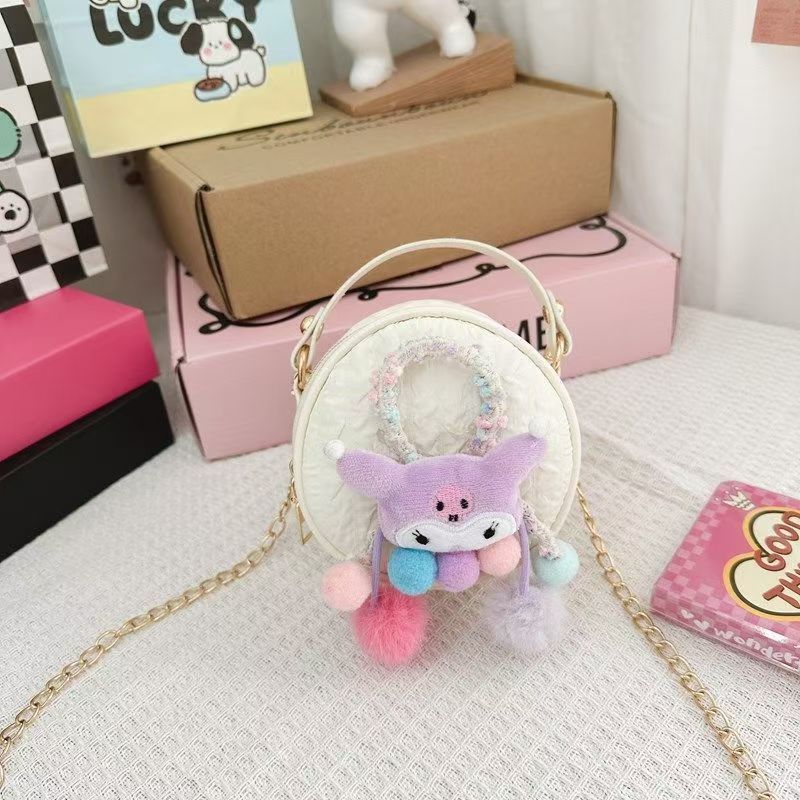 Children's Chain Bag Princess Fashion Flowers Small Round Bag Hand Bag Mini Cute Girl Messenger Bag