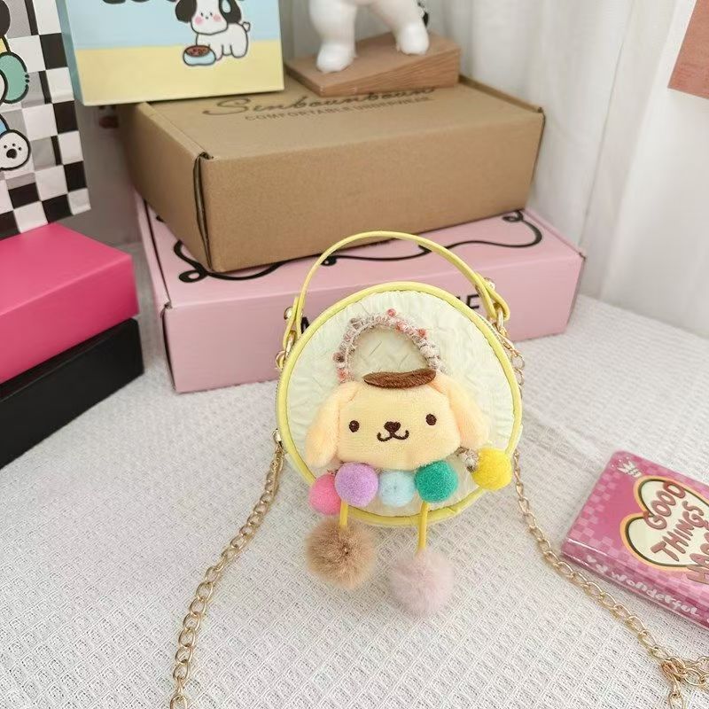 Children's Chain Bag Princess Fashion Flowers Small Round Bag Hand Bag Mini Cute Girl Messenger Bag