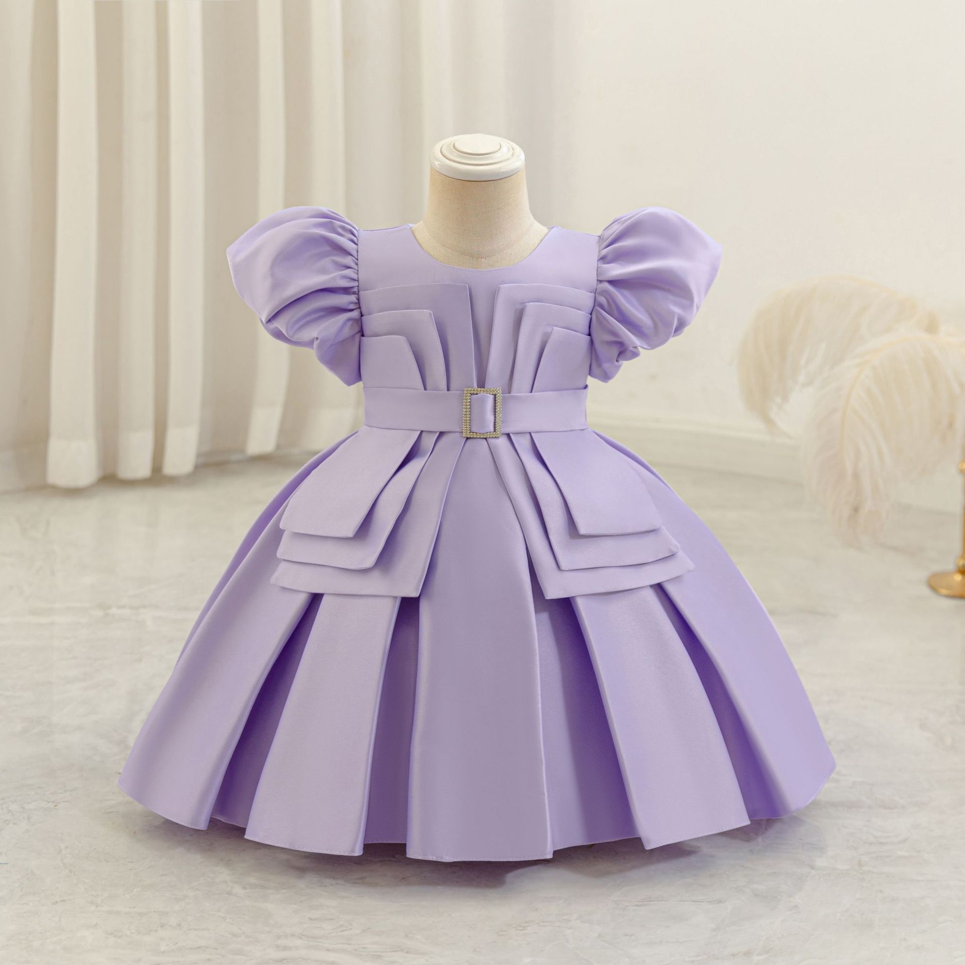 Cute and stylish new children's birthday party princess dress  Baby dress girls' short sleeved dress dress can be wholesale