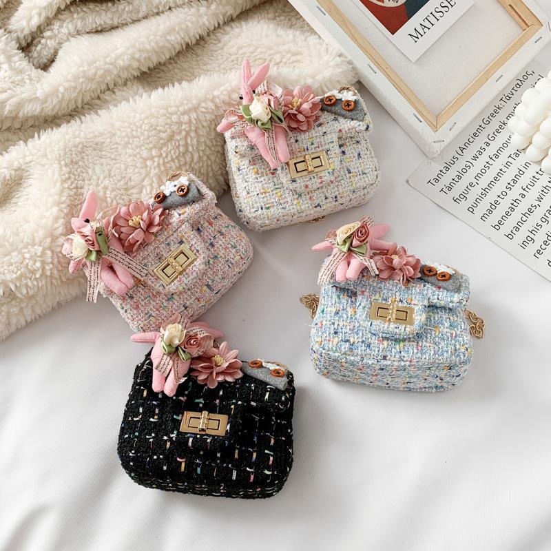 Children's bag girl's cartoon flower single shoulder bag small fragrant wind crossbody bag baby zero wallet candy bag