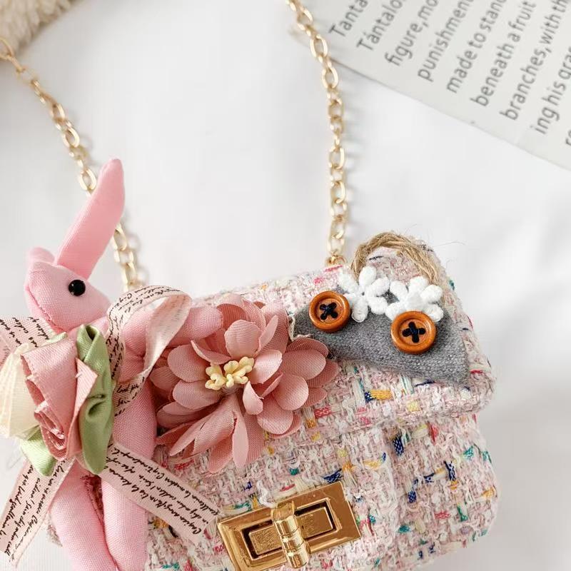 Children's bag girl's cartoon flower single shoulder bag small fragrant wind crossbody bag baby zero wallet candy bag