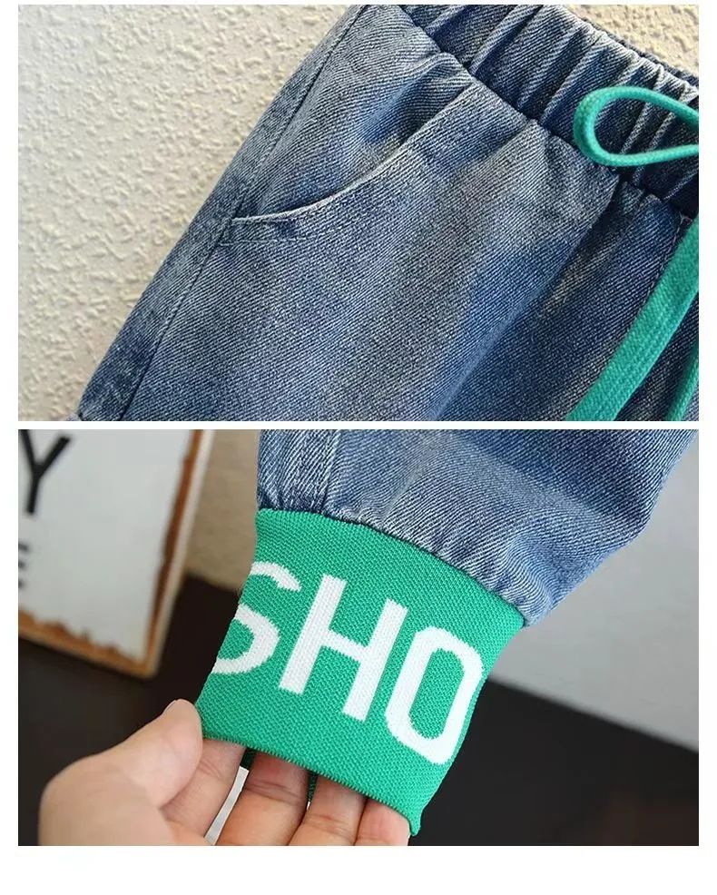 Boys' clothing set new children's western-style hoodie baby handsome and casual boys' two-piece top and pants set