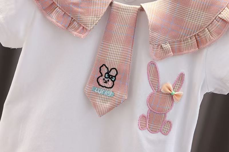 Girls' clothing set summer casual new style children's Korean version short sleeved skirt two-piece set