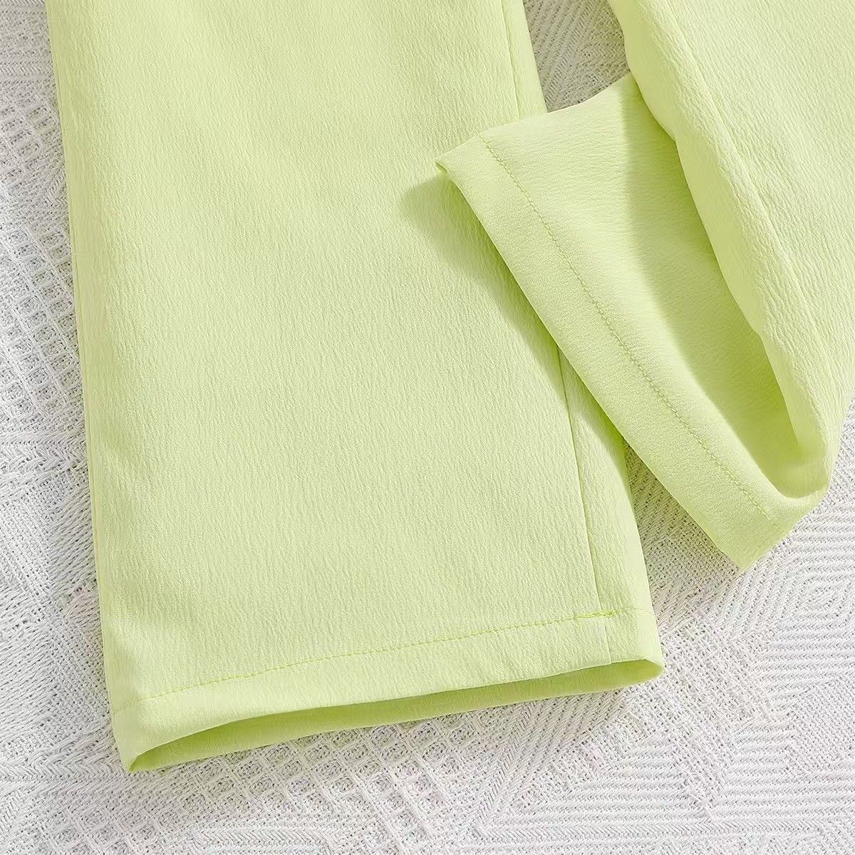 Children's Clothing Summer Girls' Sleeveless Cardigan Top Solid Color Suit Pants Two piece set Europe and America