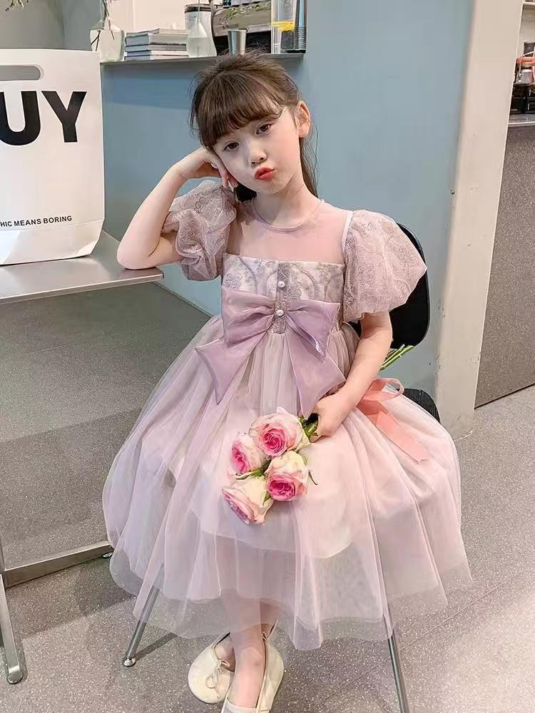 Girls' Dress Baby New Korean Style Western Children's Dress Summer Little Girl Princess Dress Sweet