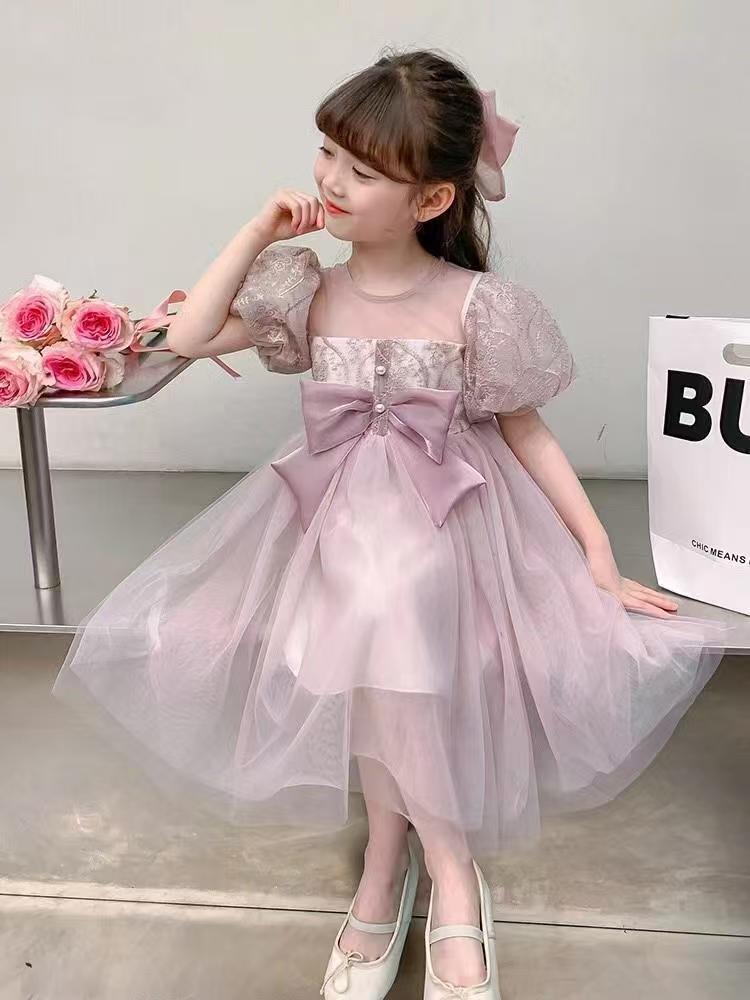 Girls' Dress Baby New Korean Style Western Children's Dress Summer Little Girl Princess Dress Sweet